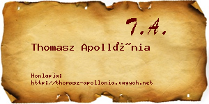 Thomasz Apollónia névjegykártya